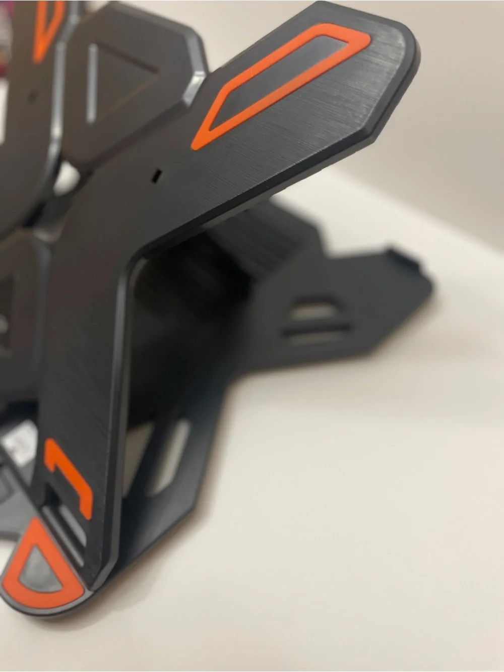MeFee Portable Black & Orange Laptop Stand with Phone Holder- Design Series